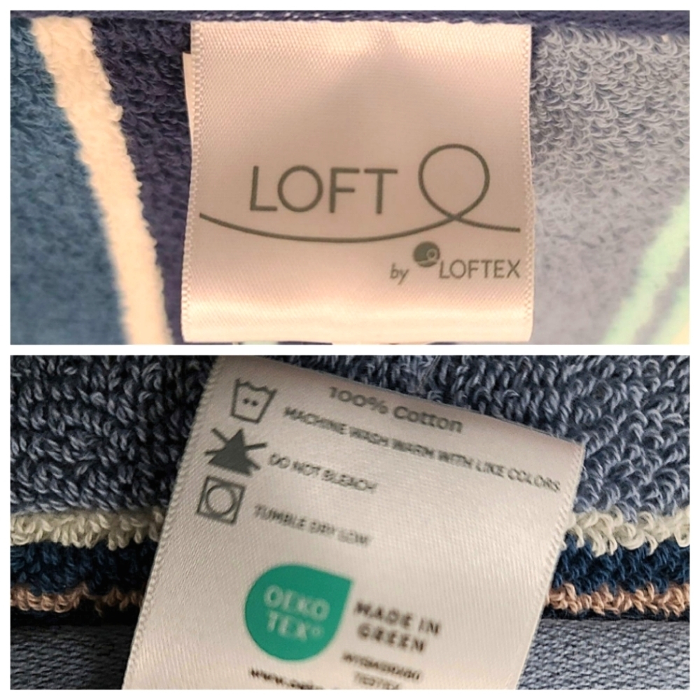 8pc Loft Turquoise Cream Blue Striped Cotton Bath Hand Washcloth Towel Set New - Picture 9 of 10
